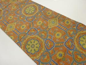 華紋に菱・草花模様織出し洒落袋帯